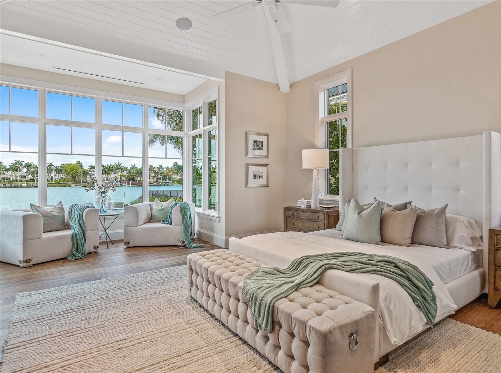 Waterfront primary bedroom, South Florida